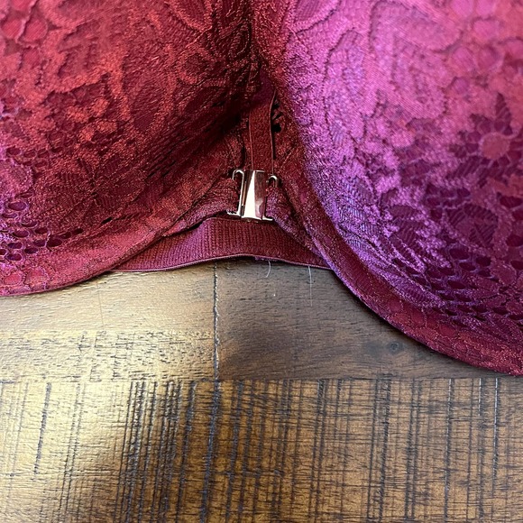 NWOT Auden Plunge Coverage Push-up Racerback Bra - Size 38C - Color Deep Red - Picture 5 of 8